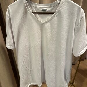 Old Navy Soft-Washed V-Neck White Tee